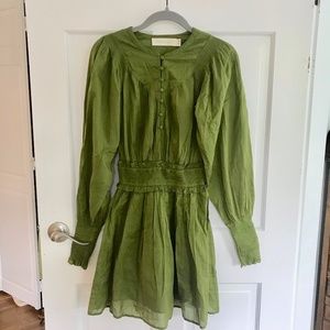 NWOT Happy Nature Cotton Mini-Dress in Bottle Green Size XXS